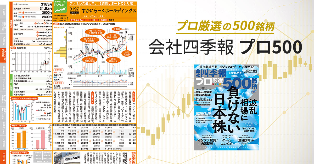 プロ厳選の500銘柄 会社四季報 プロ500｜東洋経済
