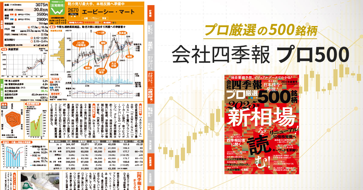 プロ厳選の500銘柄 会社四季報 プロ500｜東洋経済