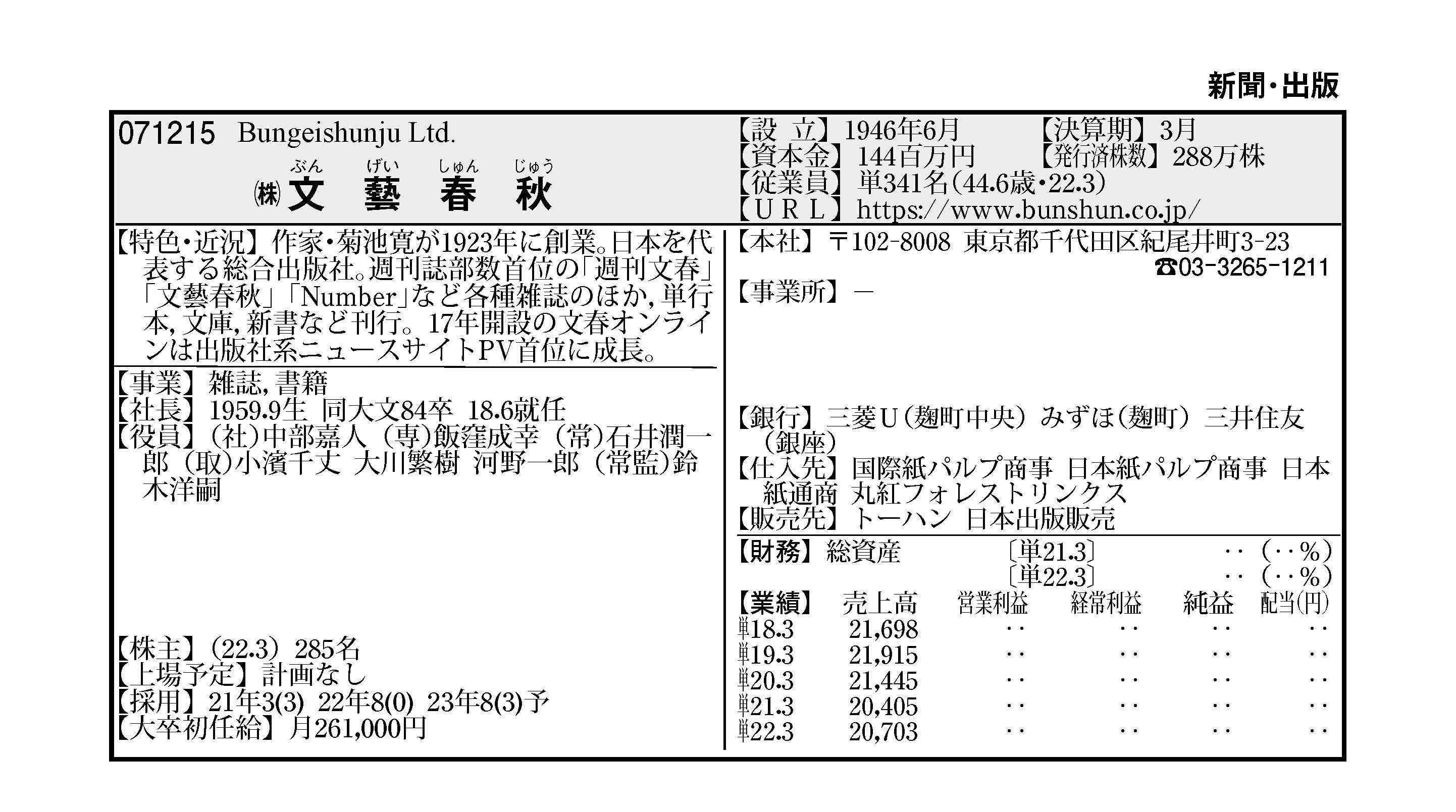 会社四季報・未上場会社版2023年版 | 東洋経済STORE